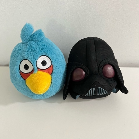 Angry Birds Star Wars Vader 4” & Angry Birds Blue Jay Bird  5” Stuffed Plushies - Picture 1 of 13